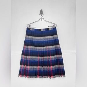 Pendelton Reversible Pleated Tartan Plaid Midi Wool Skirt 1950s Turnabout NWT